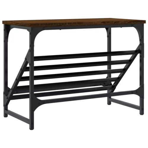  barna tölgyszínű szerelt fa cipőtartó 60x30x45 cm