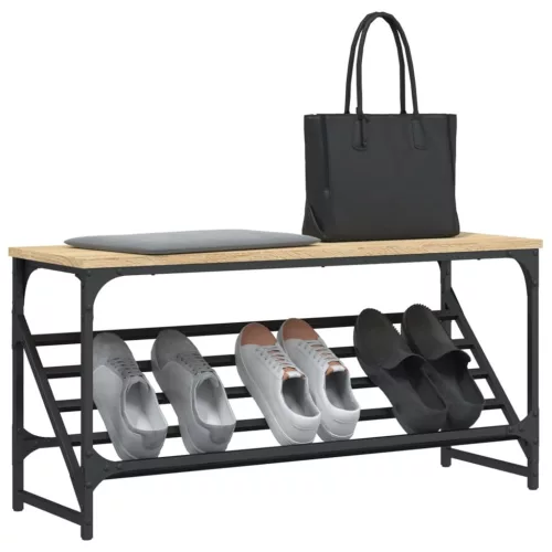  sonoma tölgy színű szerelt fa cipőtartó 90x30x45 cm