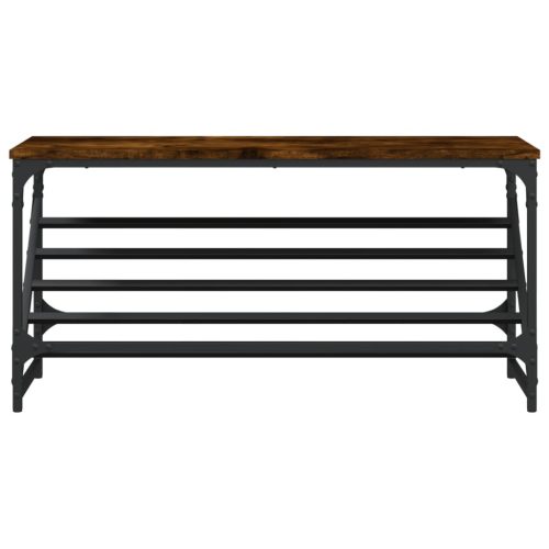  füstös tölgy színű szerelt fa cipőtartó 90x30x45 cm