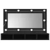  fekete tükrös szekrény LED-ekkel 90x31,5x62 cm