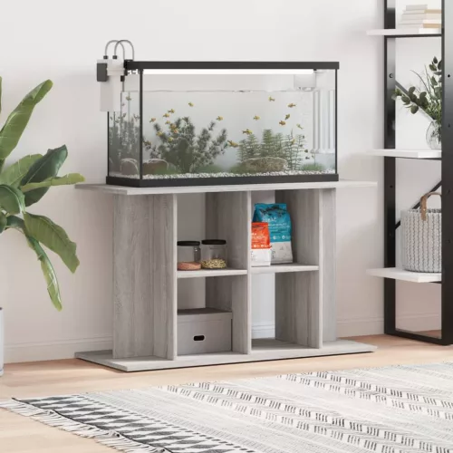  szürke sonoma szerelt fa akváriumi állvány 100x40x60 cm