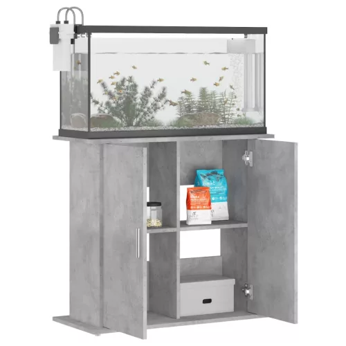  betonszürke akváriumállvány 81 x 36 x 73 cm rétegelt fából