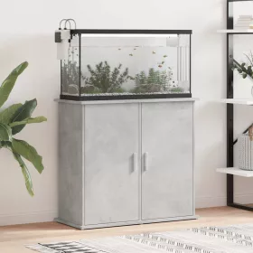  betonszürke szerelt fa akváriumi állvány 81x36x73 cm