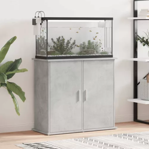  betonszürke szerelt fa akváriumi állvány 81x36x73 cm