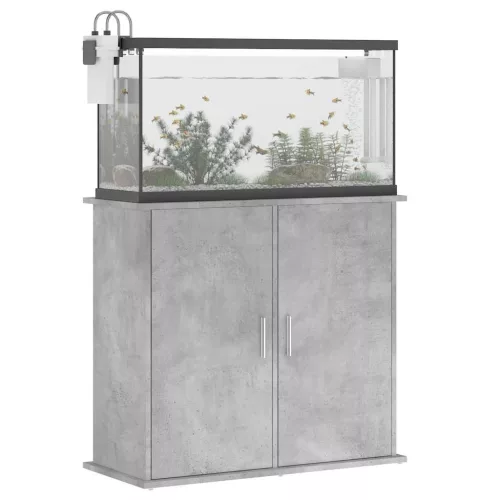  betonszürke szerelt fa akváriumi állvány 81x36x73 cm