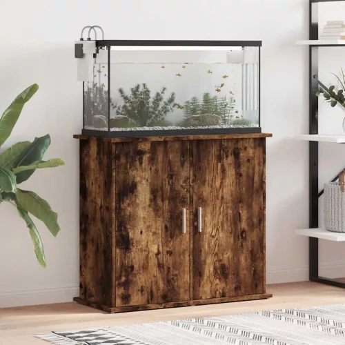  sonoma tölgyszínű szerelt fa akváriumtartó állvány 81x36x73 cm