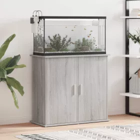  szürke sonoma szerelt fa akváriumi állvány 81x36x73 cm