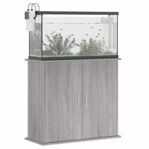 szürke sonoma szerelt fa akváriumi állvány 81x36x73 cm