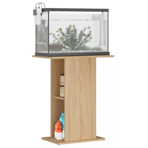  sonoma tölgy színű szerelt fa akváriumi állvány 60,5x36x72,5 cm