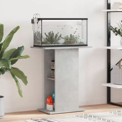 betonszürke szerelt fa akváriumi állvány 60,5x36x72,5 cm