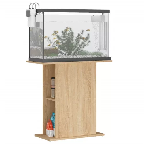  sonoma tölgy színű szerelt fa akváriumi állvány 75x36x72,5 cm