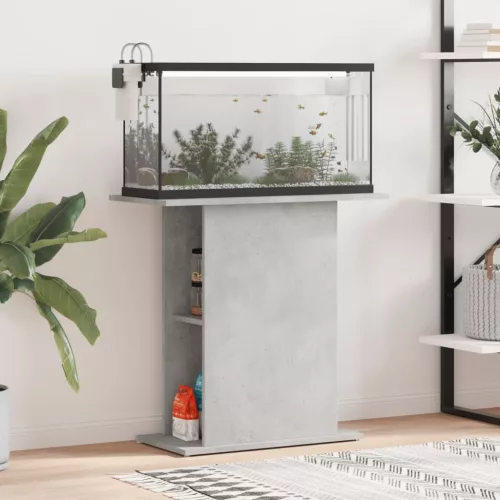  betonszürke szerelt fa akváriumi állvány 75x36x72,5 cm