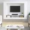  fehér szerelt fa TV-szekrény 152 x 22 x 113 cm