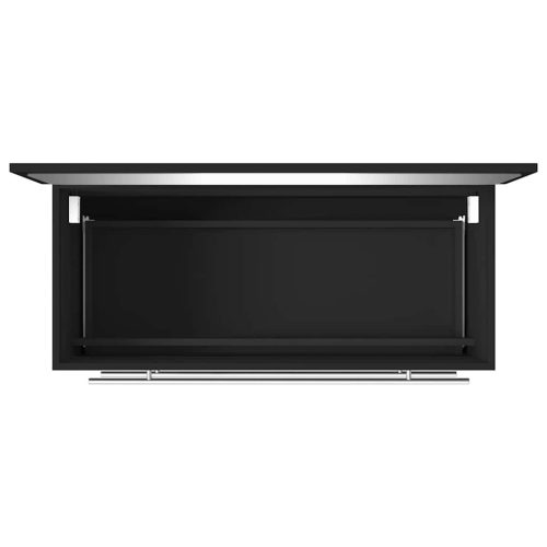  fekete szerelt fa fürdőszobaszekrény tükörrel