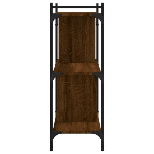  3 szintes barna tölgyszínű fa könyvespolc 76 x 32 x 88 cm