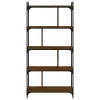  5 szintes barna tölgyszínű fa könyvespolc 76 x 32 x 158 cm