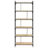  6 szintes sonoma tölgy színű fa könyvespolc 76 x 32 x 192 cm