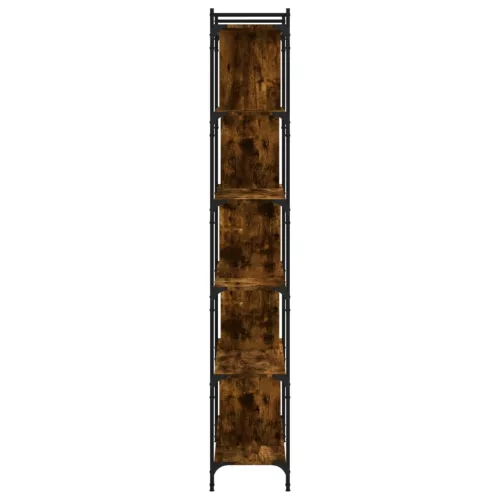  6 szintes füstös tölgy színű fa könyvespolc 76 x 32 x 192 cm