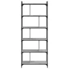  6 szintes szürke sonoma színű fa könyvespolc 76 x 32 x 192 cm