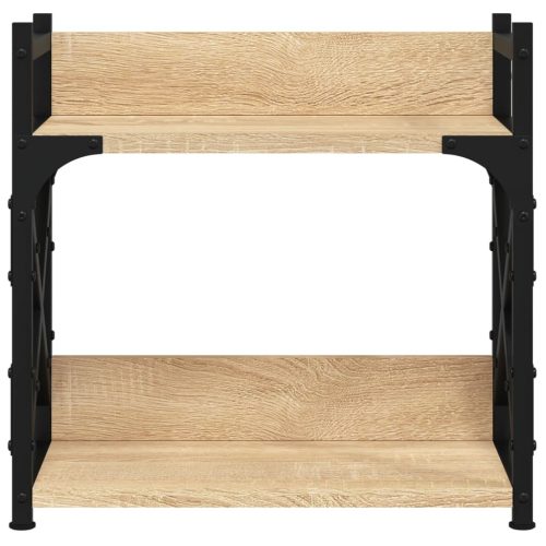  2 szintes sonoma tölgy szerelt fa nyomtatóállvány 40x20x40 cm