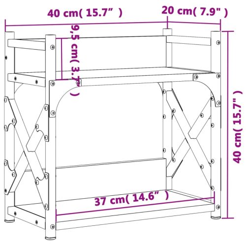  2 szintes sonoma tölgy szerelt fa nyomtatóállvány 40x20x40 cm