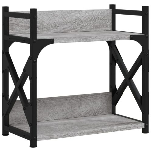  2 szintes szürke sonoma színű nyomtatóállvány 40x20x40 cm