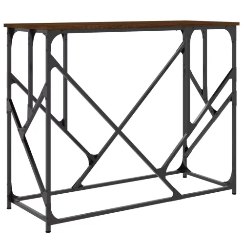  barna tölgyszínű szerelt fa tálalóasztal 100x40x80 cm