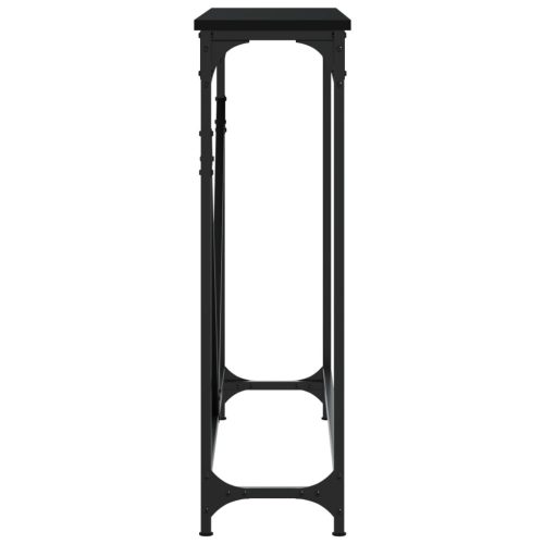  fekete szerelt fa tálalóasztal 102 x 22,5 x 75 cm