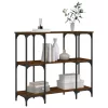  barna tölgyszínű szerelt fa tálalóasztal 102x35x90 cm