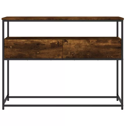  füstös tölgy színű szerelt fa tálalóasztal 100x40x75 cm