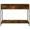  füstös tölgy színű szerelt fa tálalóasztal 100 x 34,5 x 75 cm