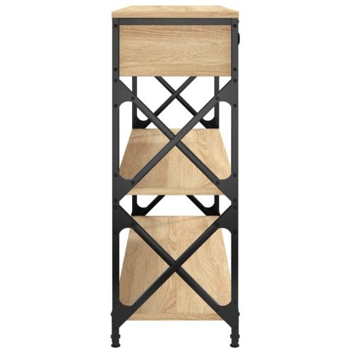  sonoma tölgy színű szerelt fa tálalóasztal 100x28x75 cm