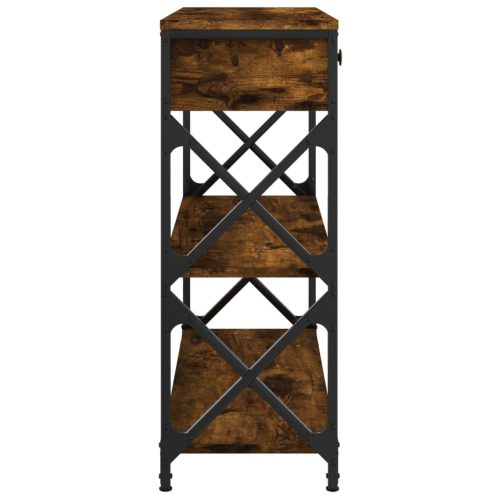  füstös tölgy színű szerelt fa tálalóasztal 75x28x75 cm