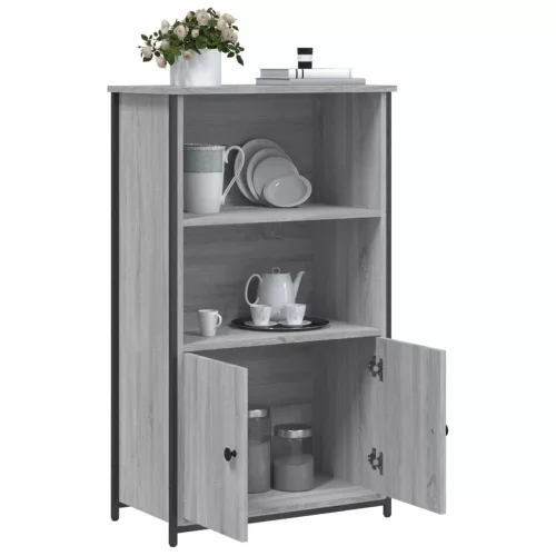  szürke sonoma szerelt fa magasszekrény 62 x 32 x 103,5 cm