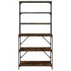  6 szintes füstös tölgy színű szerelt fa pékállvány 90x40x180cm