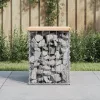  tömör fenyőfa gabion kerti pad 33x31x42 cm