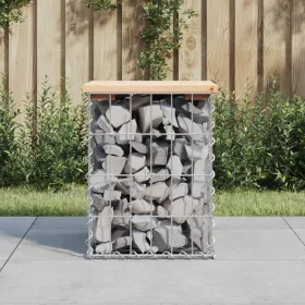  tömör fenyőfa gabion kerti pad 33x31x42 cm