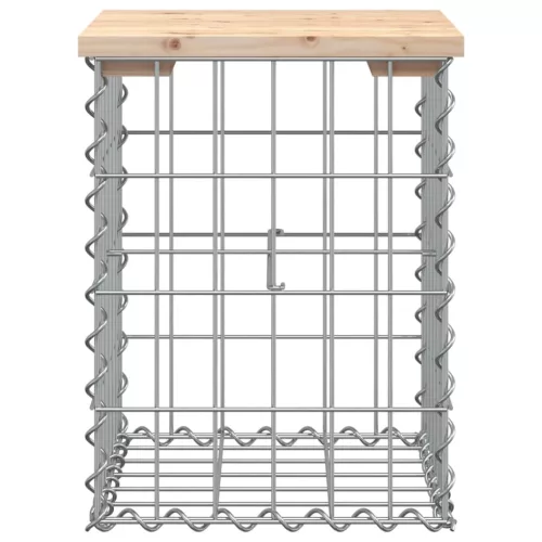  tömör fenyőfa gabion kerti pad 33x31x42 cm