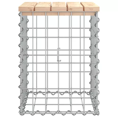 tömör fenyőfa gabion kerti pad 33x31x42 cm