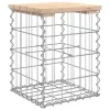  tömör fenyőfa gabion kerti pad 33x31x42 cm