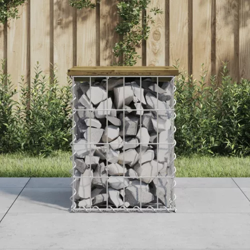  impregnált fenyőfa gabion kerti pad 33 x 31 x 42 cm