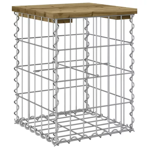  impregnált fenyőfa gabion kerti pad 33 x 31 x 42 cm