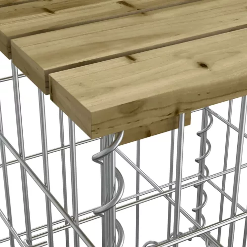  impregnált fenyőfa gabion kerti pad 33 x 31 x 42 cm