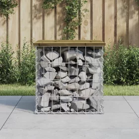  impregnált fenyőfa gabion kerti pad 43 x 44 x 42 cm