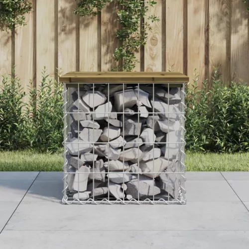  impregnált fenyőfa gabion kerti pad 43 x 44 x 42 cm