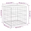  impregnált fenyőfa gabion kerti pad 43 x 44 x 42 cm