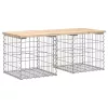  tömör fenyőfa gabion kerti pad 103x44x42 cm