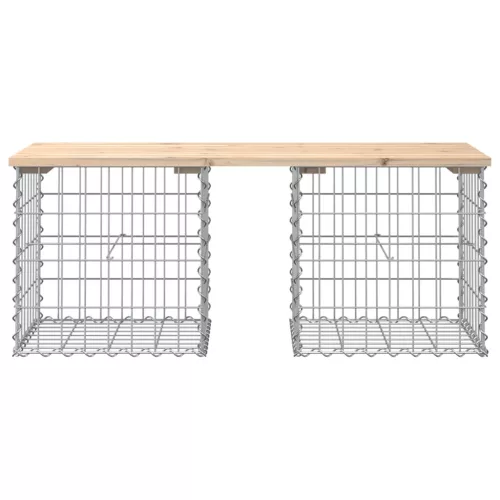  tömör fenyőfa gabion kerti pad 103x44x42 cm