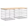  tömör fenyőfa gabion kerti pad 103x44x42 cm