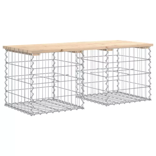  tömör fenyőfa gabion kerti pad 103x44x42 cm